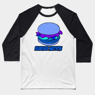 Burger Nation Tee - Purple/Blue Baseball T-Shirt